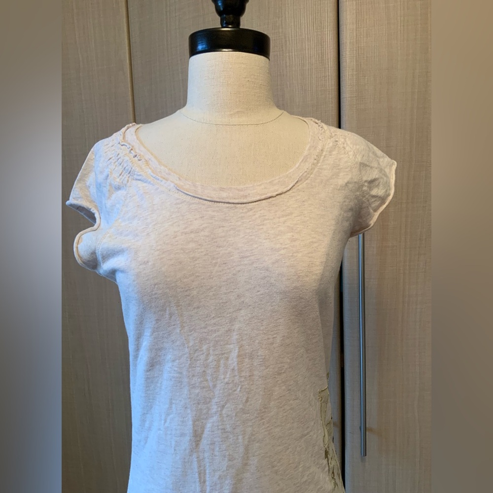 Women’s DKNY Active beige short sleeve cotton T-shirt Sz Small